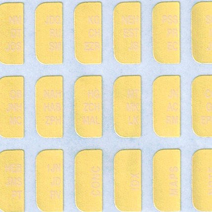 Half Square Indexing: gold Background | white Text | English