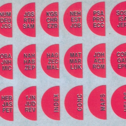 Half Moon Thumb Indexing: Red Background | Silver Text| English